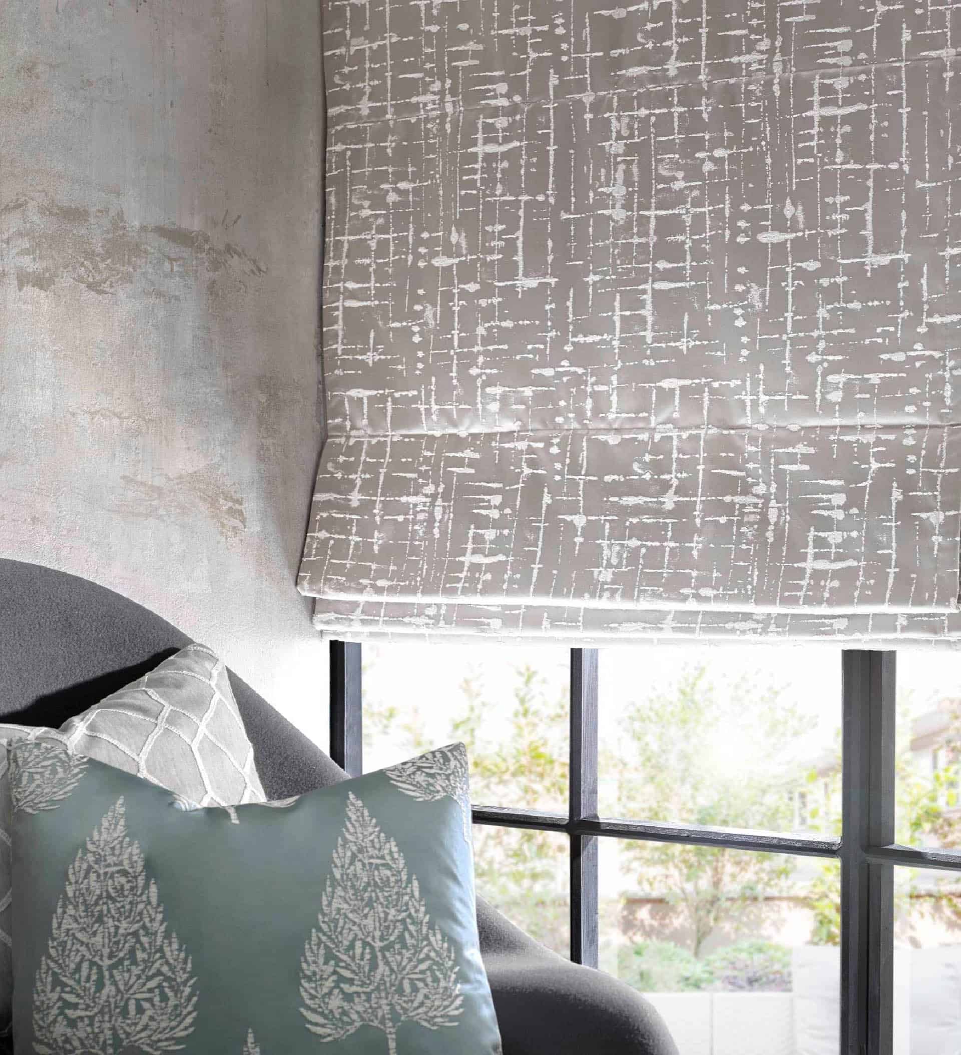 Fabric Shades Ruffell Brown Window Fashions