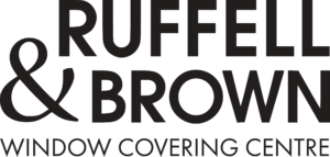 Ruffell & brown window covering centre logo